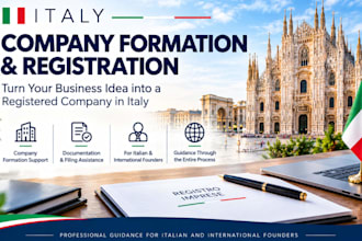assist you with company formation and business registration in italy