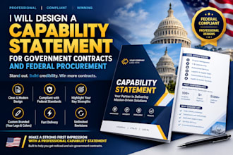design capability statement for government contracts and federal procurement