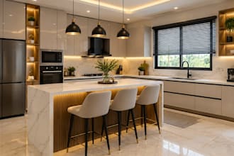 do kitchen 3d modeling interior design architectural render visualization kradim