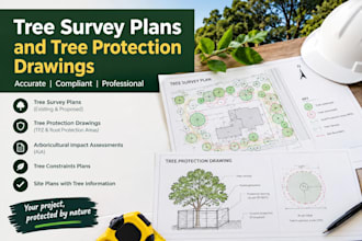 create tree survey plans and tree protection drawings