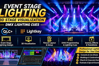 do event stage lighting 3d stage visualization dmx lighting cues qlc lightkey
