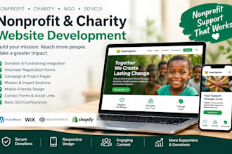 build fundraising website nonprofit charity ngo website and donation website
