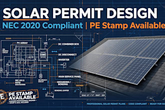 design solar permit package with sld site plan and 3d layout