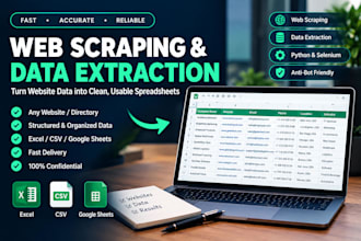 scrape websites and extract data into excel or CSV
