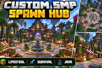 build a custom minecraft smp farm map spawn hub for lifesteal and survival java