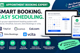 create tidycal oncehub cal com zoho vcita jobber booking appointment website