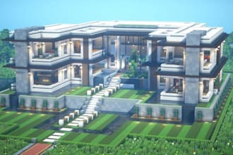 do a custom minecraft house, castle, terrain, hub or survival base
