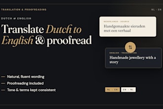 translate dutch to english and proofread