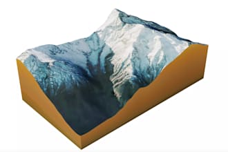 remodel 3d printed terrain, stl rvt skp file of digital terrain surface model