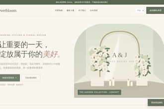 build a portfolio website for wedding decorators or contractors