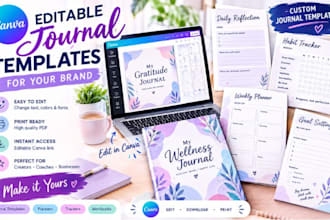 design an editable canva journal template for your brand