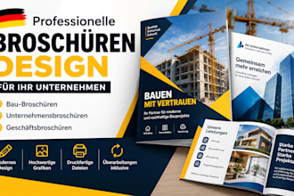 design german construction brochure, company brochure and business brochure