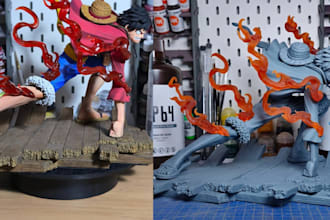 3d print and paint anime figure model miniature action figure resin 3d printing