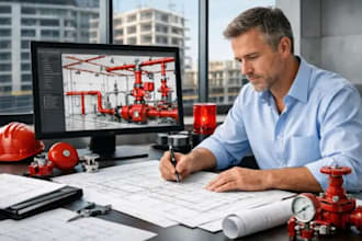 provide california or texas pe sealed fire alarm shop drawings sprinkler layouts