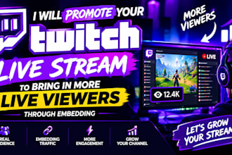 promote your twitch live stream through embedding to increase visibility