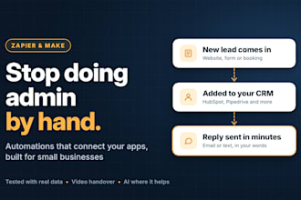 automate your business workflows with zapier or make