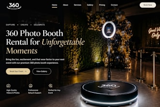design squarespace photo booth website 360 photo booth website event rental site