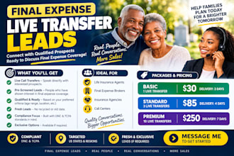 provide life insurance live transfer leads for insurance agents