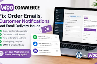 fix woocommerce order emails, customer notifications and email delivery issues