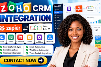 integrate zoho CRM zapier leads forms calendars email sales automation workflow