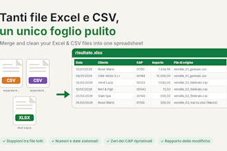 merge and clean your excel and CSV files into one spreadsheet