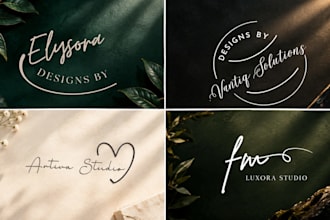 custom signature logo for photography, makeup, boutique, transparent watermark
