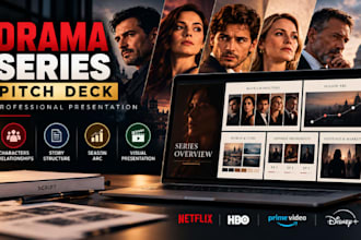 professional drama series pitch deck presentation highlighting storytelling