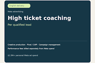 run meta coaching ads with a fee per marketing qualified lead