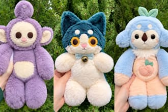 create custom plush toy reference sheet for production