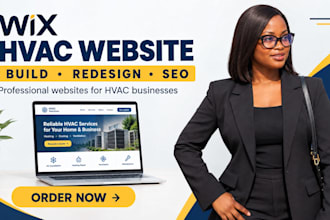 design wix hvac website, plumbing website, roofing and contractor website