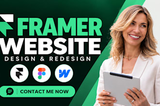 design responsive framer website with cms, animations, seo, landing page design