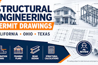 structural engineer permit drawing engineer california ohio texas stamp stamp