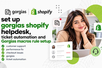 set up gorgias shopify helpdesk, ticket automation and gorgias macros rule setup