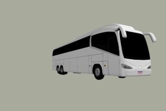 build a game ready 3d bus, coach, or transit vehicle model