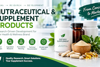 develop nutraceutical and dietary supplement product concepts