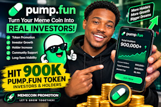 pump fun promotion hit 900k pump fun token investors holders, memecoin promotion