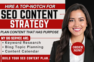 create an SEO content strategy with keyword research and blog topic planning