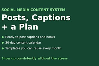 build a social media content system with posts, captions, and a plan