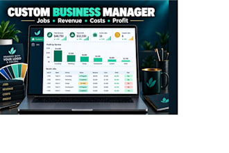 brand a business manager spreadsheet with your logo and services