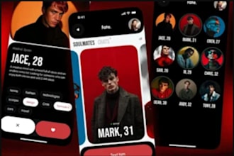 social media app, social chat app, booking app dating app, flutter, react native
