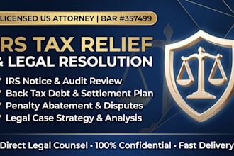 solve your irs back tax debt with an attorney resolution plan
