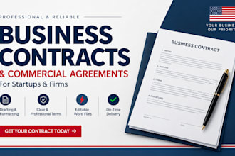 draft business contracts and commercial agreements for startups and firms
