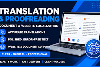 do english translation, document proofreading, editing and website localization