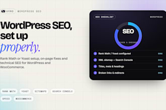 do wordpress SEO setup with rank math or yoast