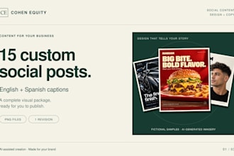 create branded posts with english and spanish captions