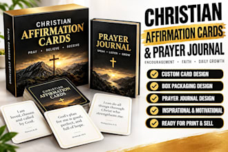 design christian affirmation cards motivational cards deck prayer journal mockup