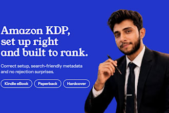 do amazon KDP book publishing, kindle ebook and paperback setup audiobook