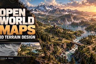 create open world map and 3d terrain for unity and unreal engine