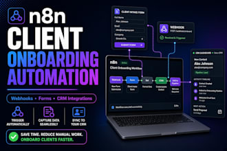 automate client onboarding with n8n, webhooks, forms and CRM integrations