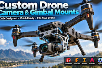 make camera and gimbal mounts for drones and uav systems in cad